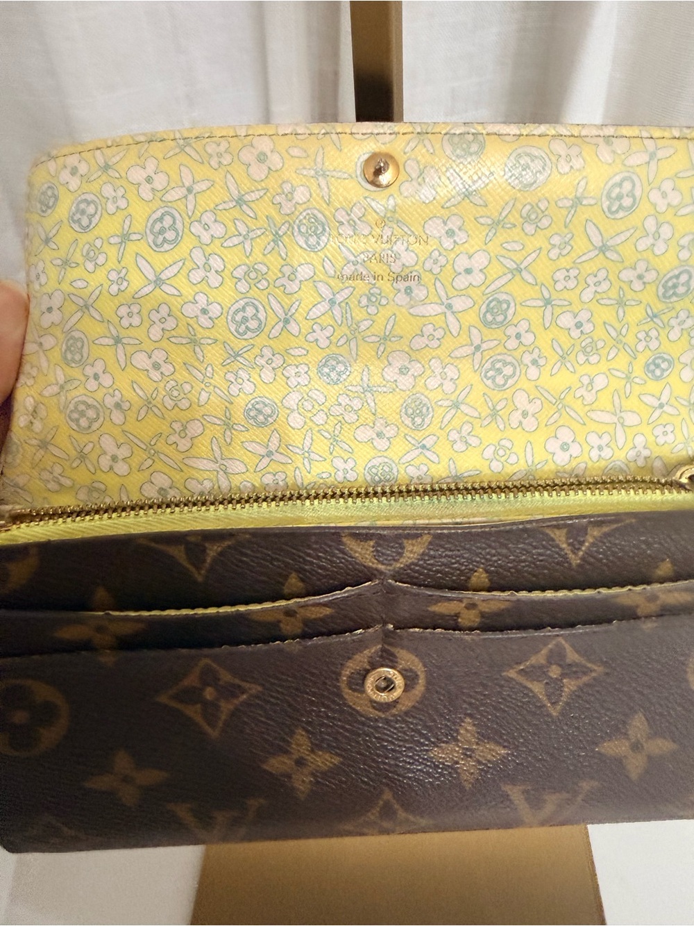 Louis Vuitton Monogram Sarah Wallet Floral Yellow Interior Long Wallet - Picture 6 of 6